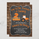 Kleiner Bauer Traktor Geburtstagseinladungen Einladung (Vorne/Hinten)