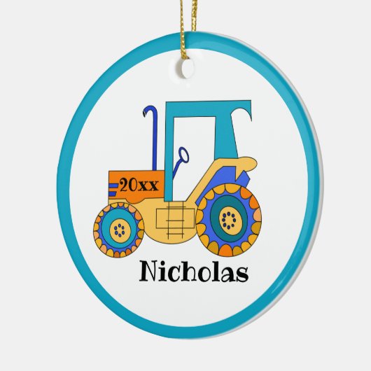 Kleiner Bauer Traktor Keramik Ornament (Links)