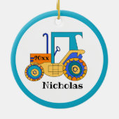 Kleiner Bauer Traktor Keramik Ornament (Hinten)