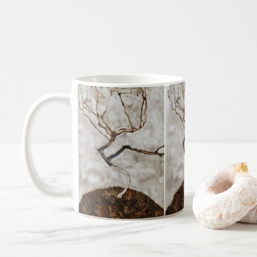 Kleiner Baum im Spätherbst von Egon Schiele Kaffeetasse (Mit Donut)