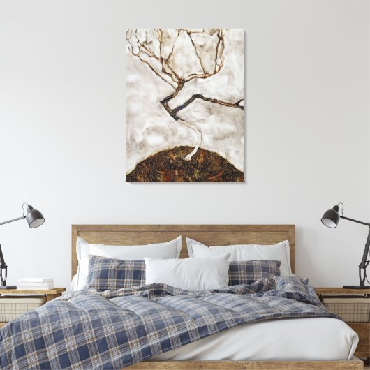 Kleiner Baum im Spätherbst von Egon Schiele Leinwanddruck (Insitu (Schlafzimmer))