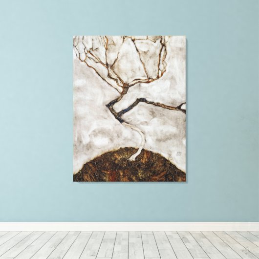 Kleiner Baum im Spätherbst von Egon Schiele Leinwanddruck (Insitu (Holzboden))