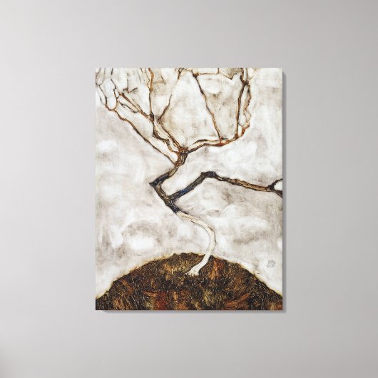 Kleiner Baum im Spätherbst von Egon Schiele Leinwanddruck (Vorderseite)