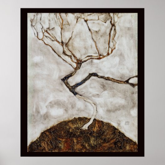 Kleiner Baum im Spätherbst von Egon Schiele Poster (Vorne)