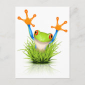 Kleiner Baumfrosch im Gras Postkarte (Vorderseite)