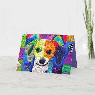 Kleiner Beagle Welpe quilt wie Design Geburtstag Dankeskarte