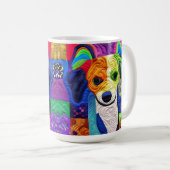 Kleiner Beagle-Welpe-Quilt wie Design Kaffeetasse (VorderseiteRechts)