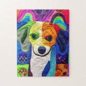 Kleiner Beagle-Welpe-Quilt wie Design Puzzle (Vertikal)