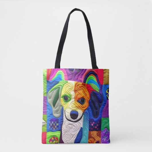 Kleiner Beagle-Welpe-Quilt wie Design Tasche (Vorderseite)