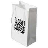 Kleiner, benutzerdefinierter Beutel mit QR-Code fü Kleine Geschenktüte (Rückseite Schrägansicht)