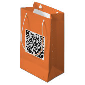 Kleiner, benutzerdefinierter Beutel mit QR-Code fü Kleine Geschenktüte (Vorderseite Schrägansicht)