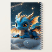 Kleiner blauer Dino auf einer Wolke Notizblock (Rückseite)