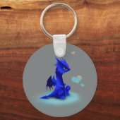 Kleiner blauer Drache der Liebe Schlüsselanhänger (Vorderseite)