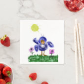 Kleiner Blauer Freudenvogel Serviette (Beispiel)