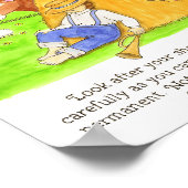 Kleiner blauer Junge mit Schrift Poster (Ecke)