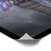 Kleiner blauer Mond Fantasy-Fee-Poster Poster (Ecke)