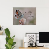 Kleiner Blauer Schmetterling Poster (Heimbüro)