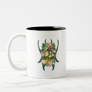 Kleiner blauer Skarabäus Zweifarbige Tasse