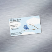 Kleiner Blauer Vogel auf einem Baumzweig Magnetische Visitenkarte (Beispiel)