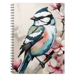 Kleiner blauer Vogel Notizbuch Journal Notizblock