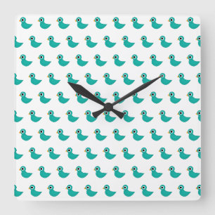 Kleiner blauer Vogel Quadratische Wanduhr
