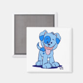 Kleiner blauer Welpenmagnet Magnet (Vorderseite/Rückseite)