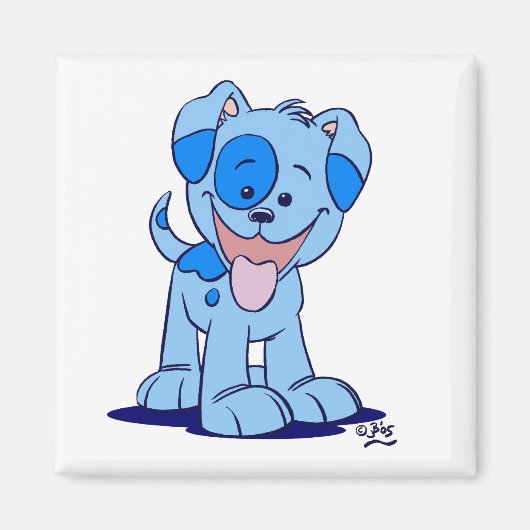 Kleiner blauer Welpenmagnet Magnet (Vorne)