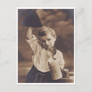Kleiner blonder Junge mit HB Bierkrug Vintage Post Postkarte