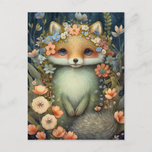 Kleiner Blumen Fuchs Postkarte