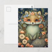 Kleiner Blumen Fuchs Postkarte (Vorne/Hinten)
