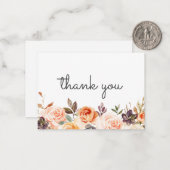 Kleiner Blush & Peach Floral Text Dankeschön Karte (Vorderseite/Rückseite Beispiel)