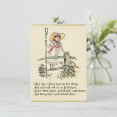 Kleiner Bo-Peep: Klassisches Kate Greenaway-Kinder Einladung (Stehend Vorderseite)