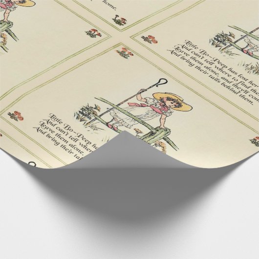Kleiner Bo-Peep: Klassisches Kate Greenaway-Kinder Geschenkpapier (Ecke)