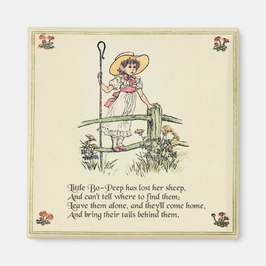 Kleiner Bo-Peep: Klassisches Kate Greenaway-Kinder Magnet (Vorne)