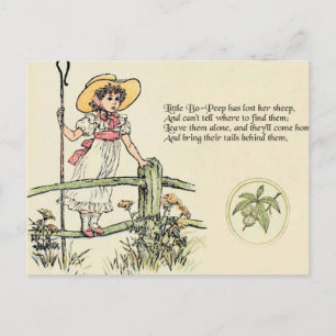 Kleiner Bo-Peep: Klassisches Kate Greenaway-Kinder Postkarte