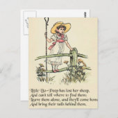 Kleiner Bo-Peep: Klassisches Kate Greenaway-Kinder Postkarte (Vorne/Hinten)