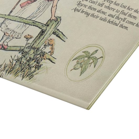 Kleiner Bo-Peep: Klassisches Kate Greenaway-Kinder Schneidebrett (Ecke)