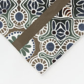 Kleiner Boho mit tan medallien Fleece Blanket (Ecke)