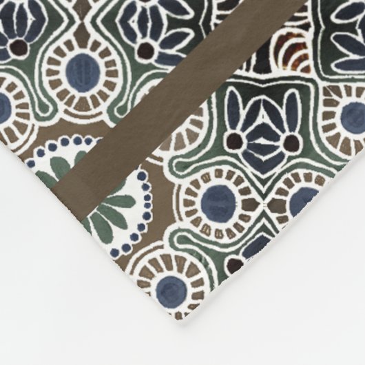 Kleiner Boho mit tan medallien Fleece Blanket (Ecke)