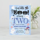 Kleiner Boo dreht zwei | Junge Halloween Geburtsta Einladung (Stehend Vorderseite)