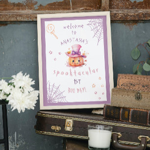 Kleiner Boo Fast Geburtstag Halloween Baby Mädchen Poster