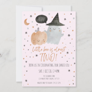 KLEINER BOO FAST ZWEI GEBURTSTAG - PINK EINLADUNG