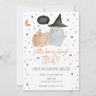 KLEINER BOO FAST ZWEI GEBURTSTAG - WEISS EINLADUNG