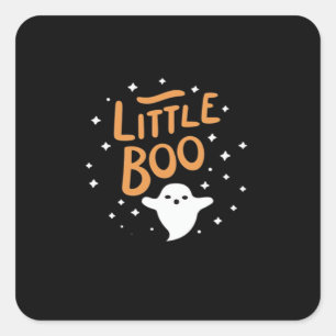 Kleiner Boo Frohes Halloween Vintage-Klassiker Quadratischer Aufkleber