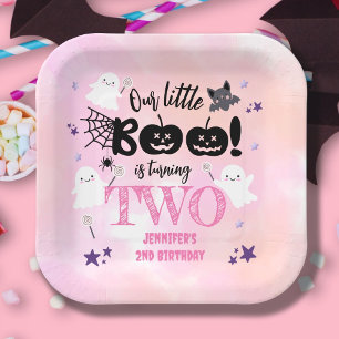Kleiner Boo! Girl Pink Niedlich Halloween 2. Gebur Pappteller