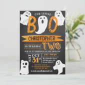 Kleiner Boo! Halloween 2. Geburtstag Einladung (Stehend Vorderseite)