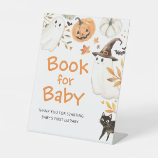 Kleiner Boo Halloween-Buch für Baby Shower-Tisch Sockelschild