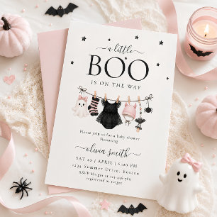 Kleiner Boo ist auf dem Weg Halloween-Baby-Party Einladung