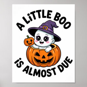Kleiner Boo kommt bald Süße Halloween-Schwangersch Poster