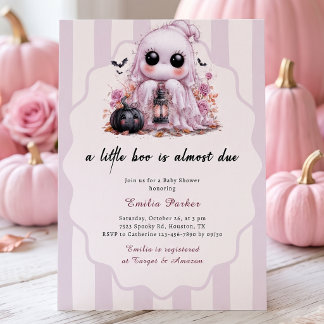 Kleiner Boo Pink Ghost Mädchen Halloween Baby Show Einladung